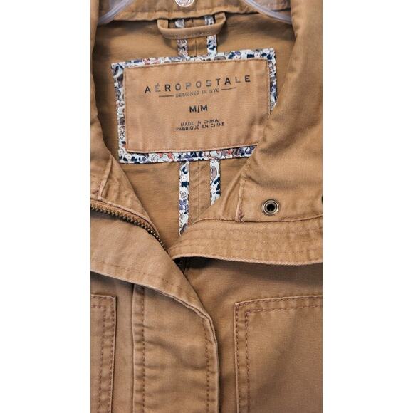 Aeropostale Womens Jacket Tan (Size M) Accented With Pockets, Zippers and Snaps - Picture 9 of 12